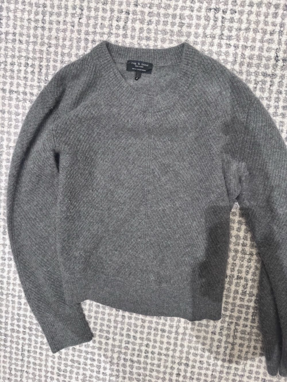 rag & bone Gray Crewneck Wool Blend Sweater